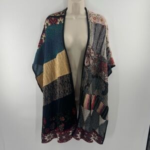 Cecilia Prado Patchwork OpenFront Cardigan Anthropologie Sweater Sz M (C1)
